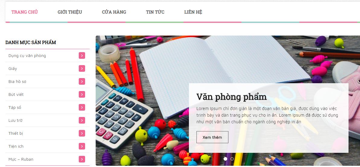 Xây dựng website bán văn phòng phẩm