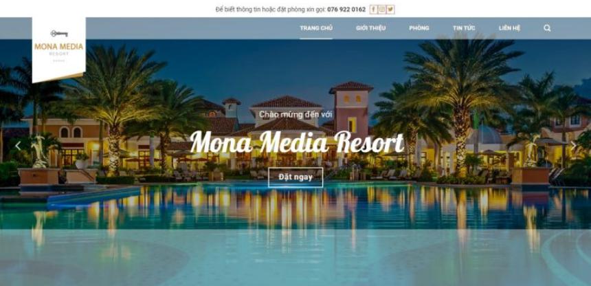 Mẫu website nghỉ dưỡng – resort giống mykonos