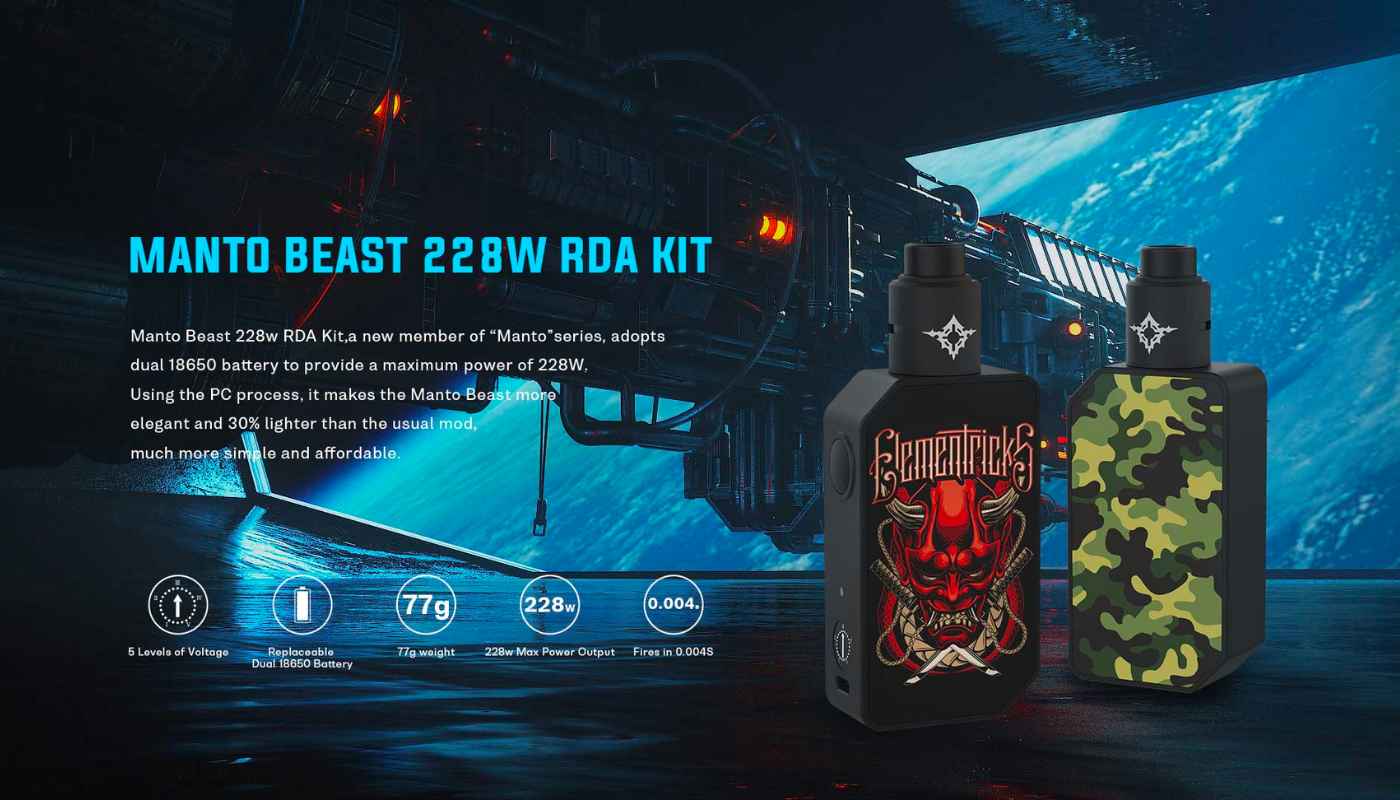 Vape siêu khói 228W Rincoe Manto Beast RDA Kit